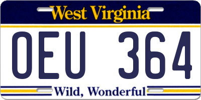 WV license plate OEU364