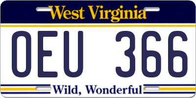 WV license plate OEU366