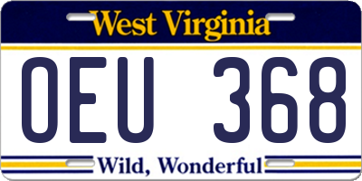 WV license plate OEU368