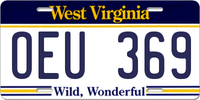 WV license plate OEU369