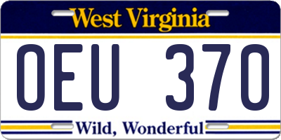 WV license plate OEU370