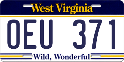 WV license plate OEU371