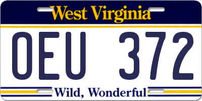 WV license plate OEU372