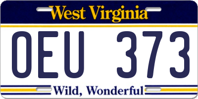 WV license plate OEU373