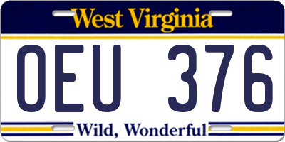 WV license plate OEU376