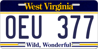 WV license plate OEU377
