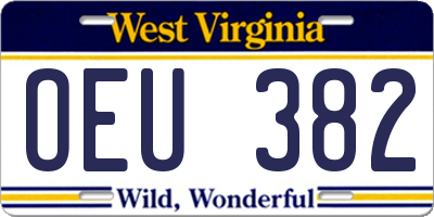 WV license plate OEU382