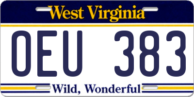 WV license plate OEU383