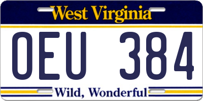 WV license plate OEU384