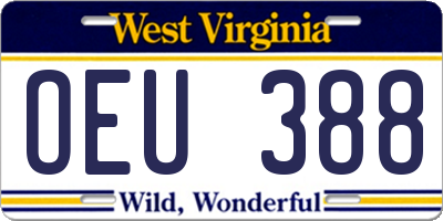 WV license plate OEU388