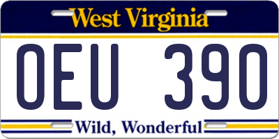 WV license plate OEU390