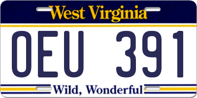 WV license plate OEU391
