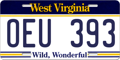 WV license plate OEU393
