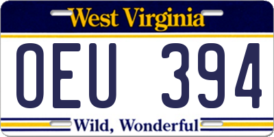 WV license plate OEU394