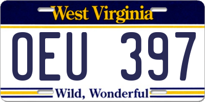 WV license plate OEU397