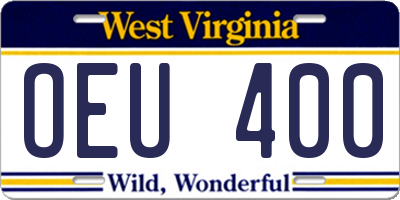 WV license plate OEU400