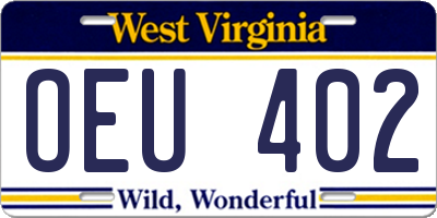 WV license plate OEU402