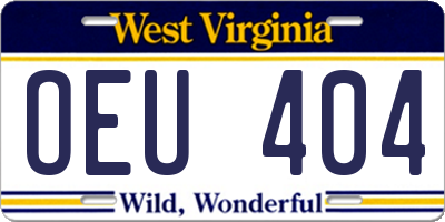 WV license plate OEU404
