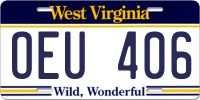 WV license plate OEU406