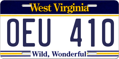 WV license plate OEU410