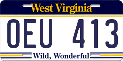 WV license plate OEU413
