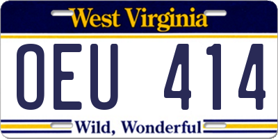 WV license plate OEU414