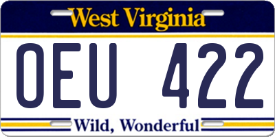 WV license plate OEU422