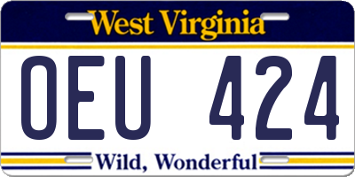 WV license plate OEU424