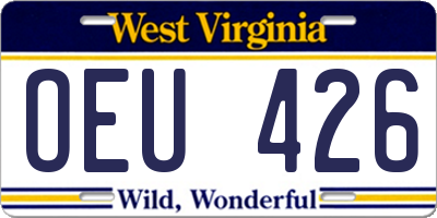 WV license plate OEU426