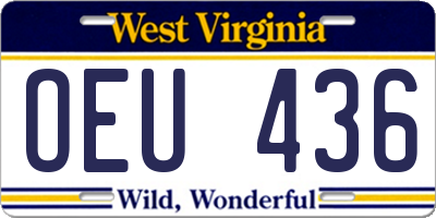 WV license plate OEU436