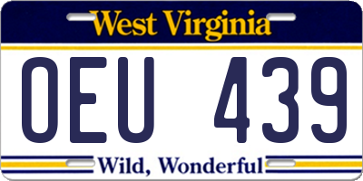 WV license plate OEU439