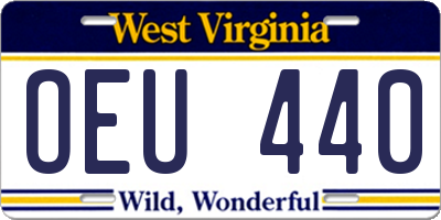 WV license plate OEU440