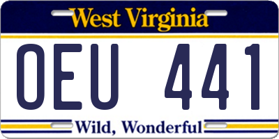 WV license plate OEU441