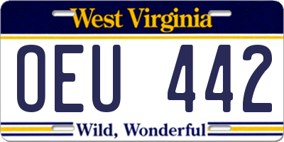 WV license plate OEU442