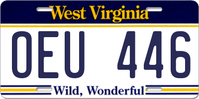 WV license plate OEU446