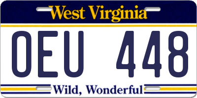 WV license plate OEU448