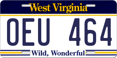 WV license plate OEU464
