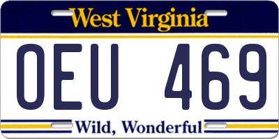 WV license plate OEU469