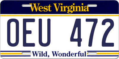 WV license plate OEU472