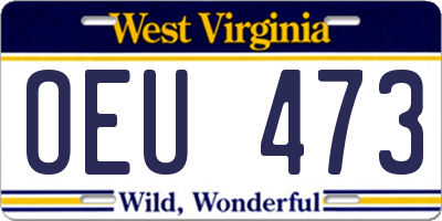 WV license plate OEU473