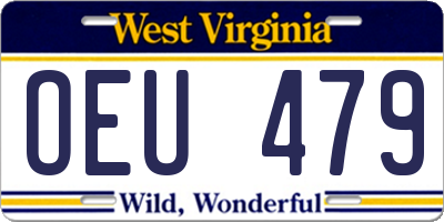 WV license plate OEU479