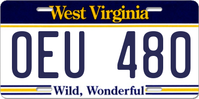 WV license plate OEU480