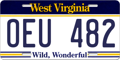 WV license plate OEU482