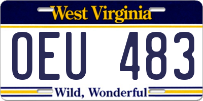 WV license plate OEU483
