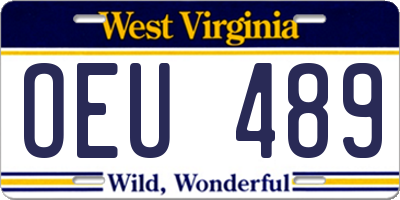 WV license plate OEU489