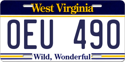 WV license plate OEU490