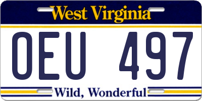 WV license plate OEU497