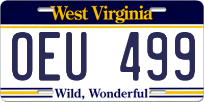 WV license plate OEU499