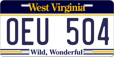 WV license plate OEU504