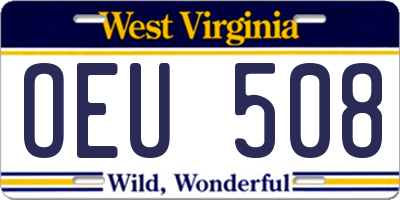 WV license plate OEU508